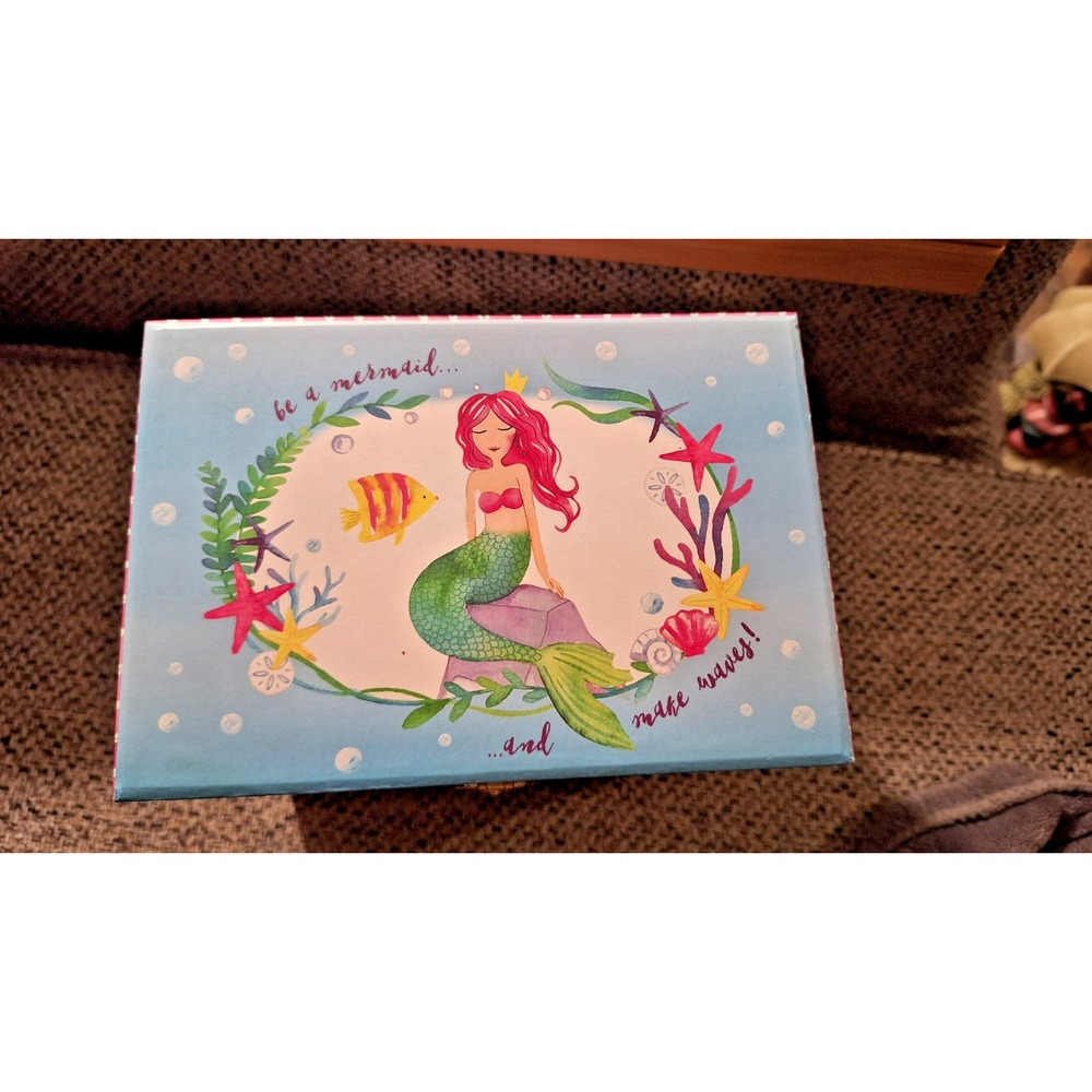 Little Girls Musical Jewelry Box 3 Drawers, Mermaid Design Gifts for Girls - Picture 4 of 14
